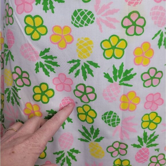VINTAGE 60s The Vested Gentress pineapple‎ floral shift mini dress S - Picture 5 of 10